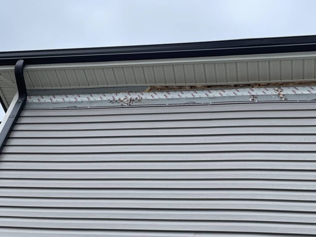 brand new gutter installation