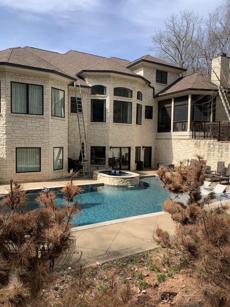 large house with a new roof